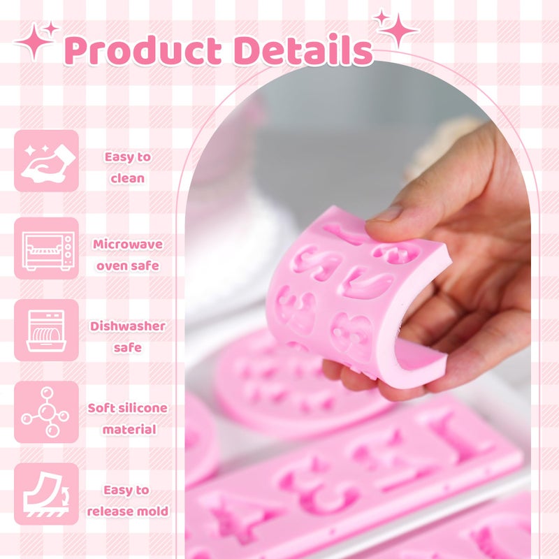 YunKo 3Pack Silicone Fondant Letters Molds and Numbers Molds 0-9 Numbers and 26 Letters Silicone Fondant Chocolate Clay Molds for Decorating Cake Candy Chocolate DIY Cake Decorating - Image 3