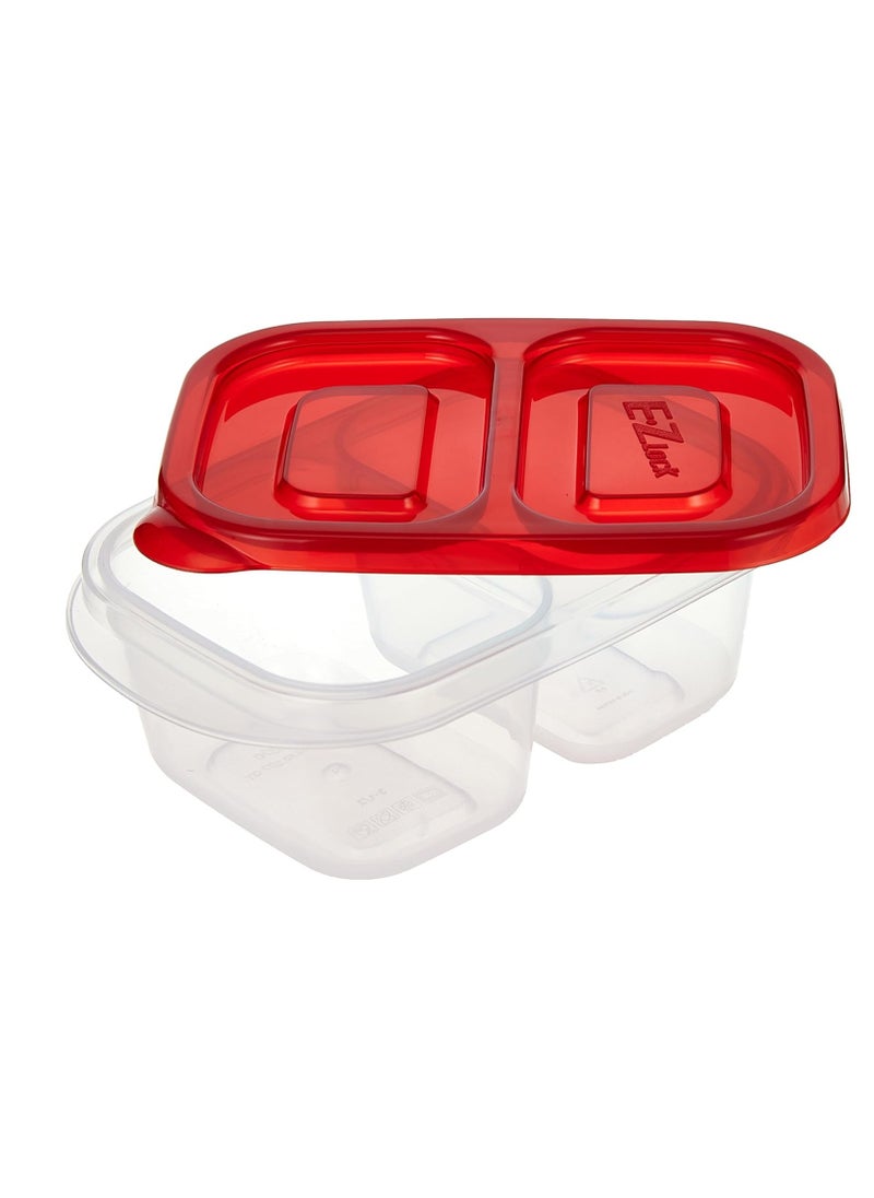 LOCK & LOCK LocknLock EzLock Rectangle Container Set - 260ml (Set of 2), Clear Base, Stackable, Microwave-Safe  - Image 3