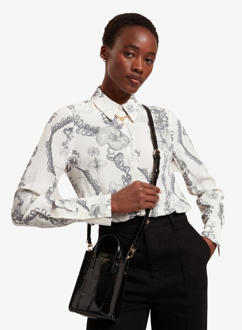 Ted Baker Croc Effect Mini Icon Bag - Image 5