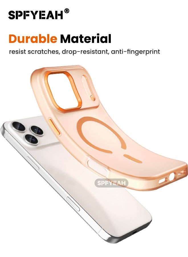 اس بي اف يا. [3 في 1] جراب iPhone 17 Pro Max مع واقي شاشة زجاجي مقوى عالي الدقة وواقي عدسة الكاميرا، متوافق مع MagSafe، مقاوم للصدمات ومضاد للسقوط والانزلاق، جراب صلب غير لامع نحيف مناسب لهاتف iPhone 17 Pro Max مقاس 6.9 بوصة، برتقالي شفاف - Image 5