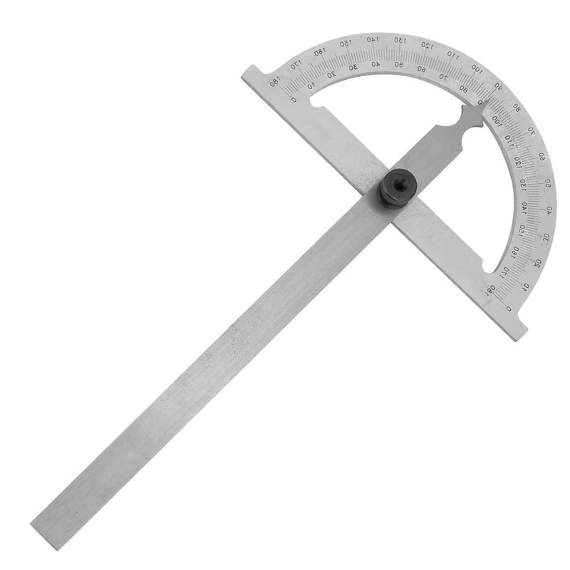 Protractor Angle Finder with Engraved Scales, Carbon Steel Chrome Plated Ruler 80x120mm, Flexible and - Image 1