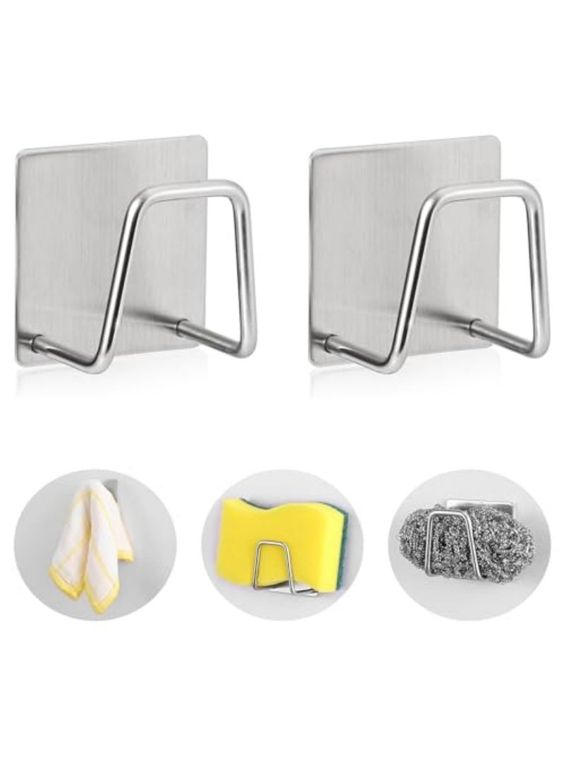 Mmmon 11 Pack Adhesive Hooks, 6 Different Types of Hooks set, for Hanging Towels, Loofah, Coat, Hat (Silver) - Image 3