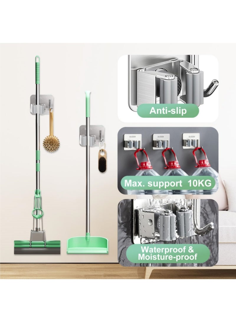 Mmmon 11 Pack Adhesive Hooks, 6 Different Types of Hooks set, for Hanging Towels, Loofah, Coat, Hat (Silver) - Image 5