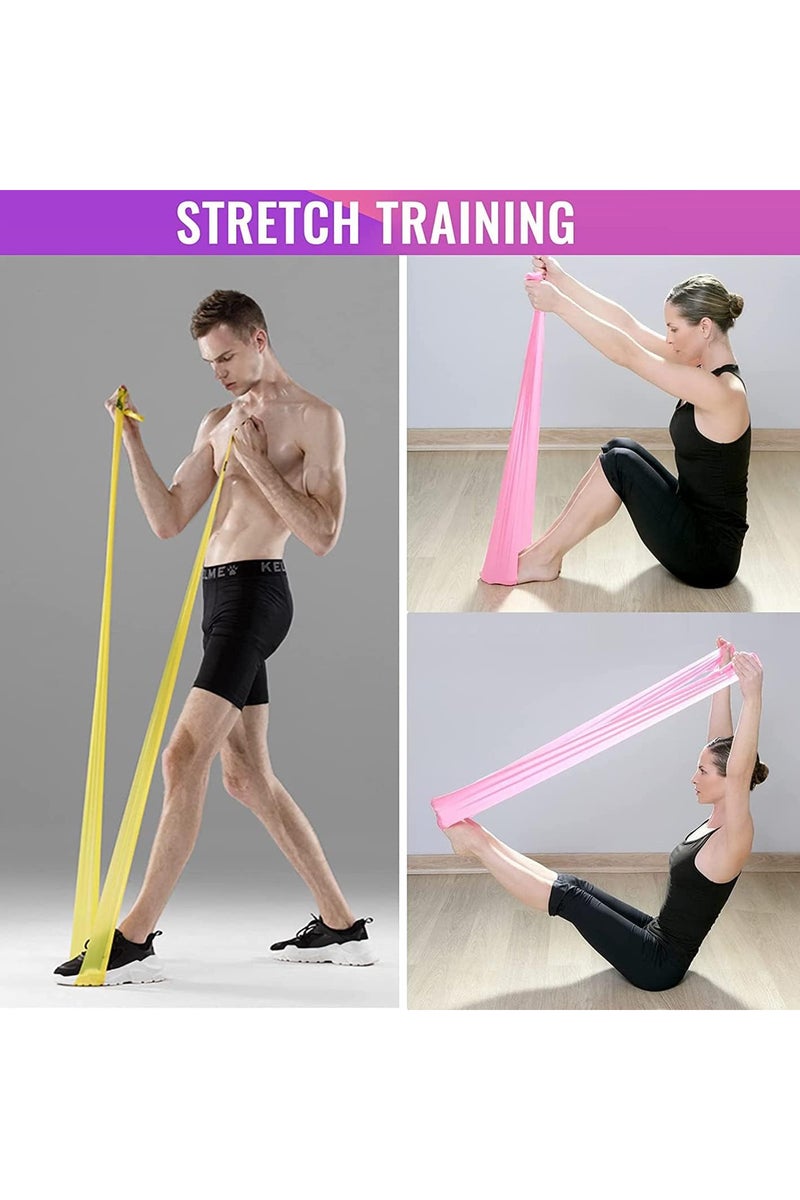 انسجام مجموعة من 5 أشرطة مقاومة من اللاتكس لتمارين المقاومة، أشرطة تمارين للعلاج الطبيعي، تدريب القوة وتمارين اللياقة البدنية، تمارين البيلاتس والتمدد واليوغا، العلاج الطبيعي واللياقة البدنية - Image 2