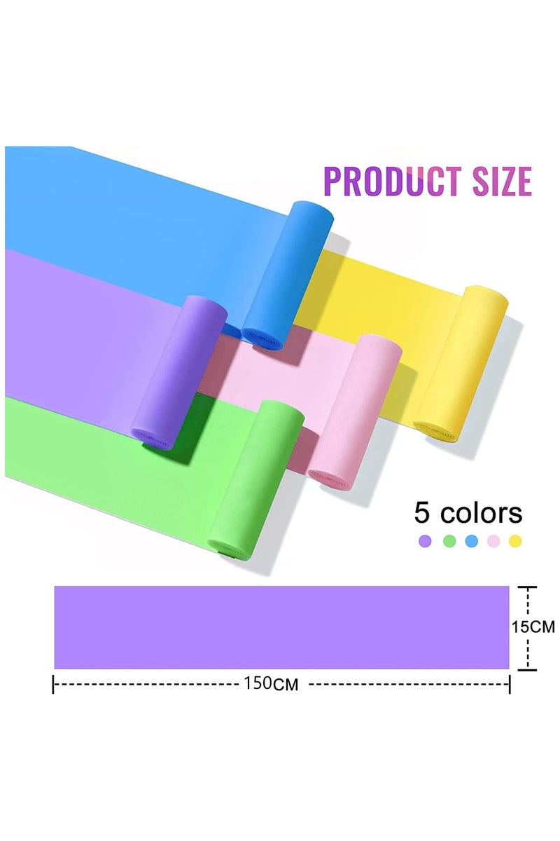 انسجام مجموعة من 5 أشرطة مقاومة من اللاتكس لتمارين المقاومة، أشرطة تمارين للعلاج الطبيعي، تدريب القوة وتمارين اللياقة البدنية، تمارين البيلاتس والتمدد واليوغا، العلاج الطبيعي واللياقة البدنية - Image 3