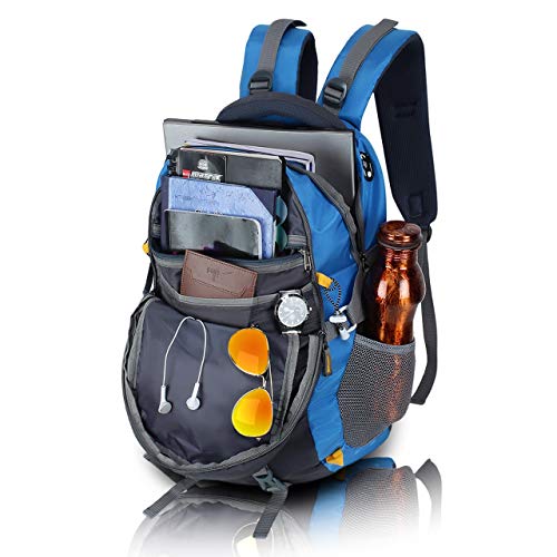 HEROZ Hammer Unisex Nylon 45 L Travel Laptop Backpack bags for mens Water Resistant Slim Durable Fits Up to 17.3 Inch (Grey & Sky Blue) - Image 4