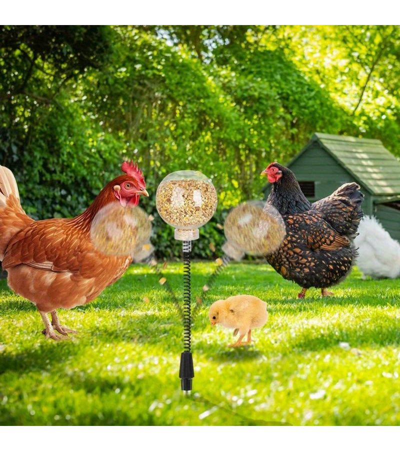 3pcs New 2026 Model Spring Controlled Poultry Feeders Automatic Slow Feeding Anti Waste - Image 1