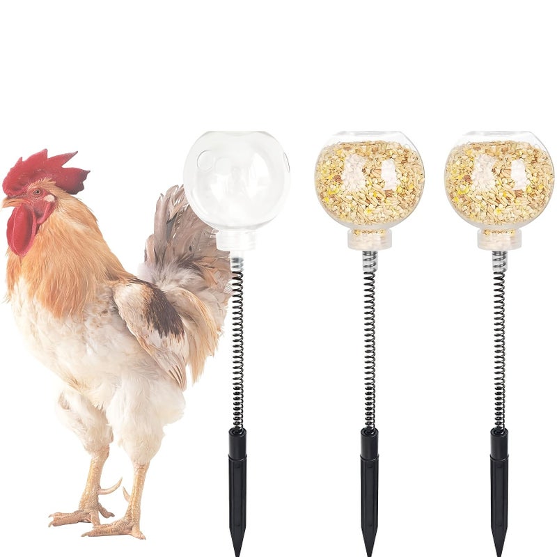 3pcs New 2026 Model Spring Controlled Poultry Feeders Automatic Slow Feeding Anti Waste - Image 2