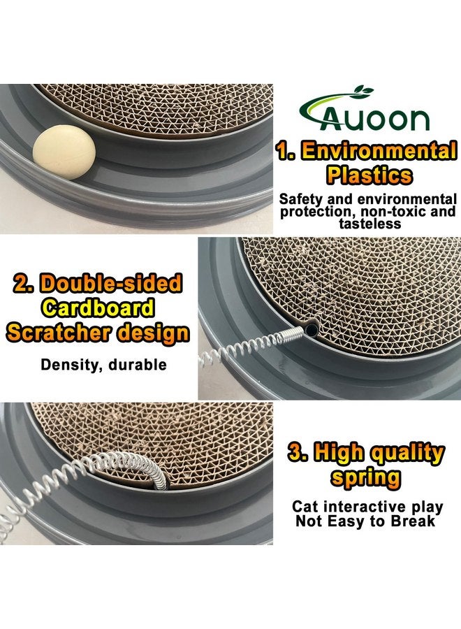 أون لعبة خدش القطط من AUOON، لعبة قطط، وسادة خدش، لعبة خدش، وسادة تدريب تفاعلية على شكل فأر مع كرة (رمادي) - Image 2