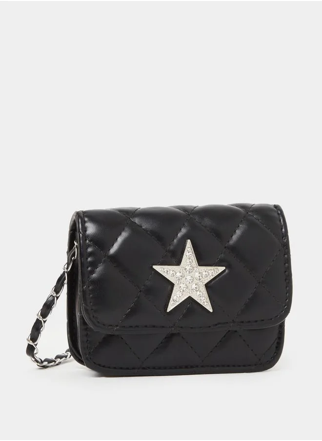 ستايلي Styli Embellished Crossbody Bag with Chain Strap
