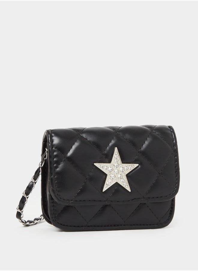 Styli Styli Embellished Crossbody Bag with Chain Strap  - Image 1