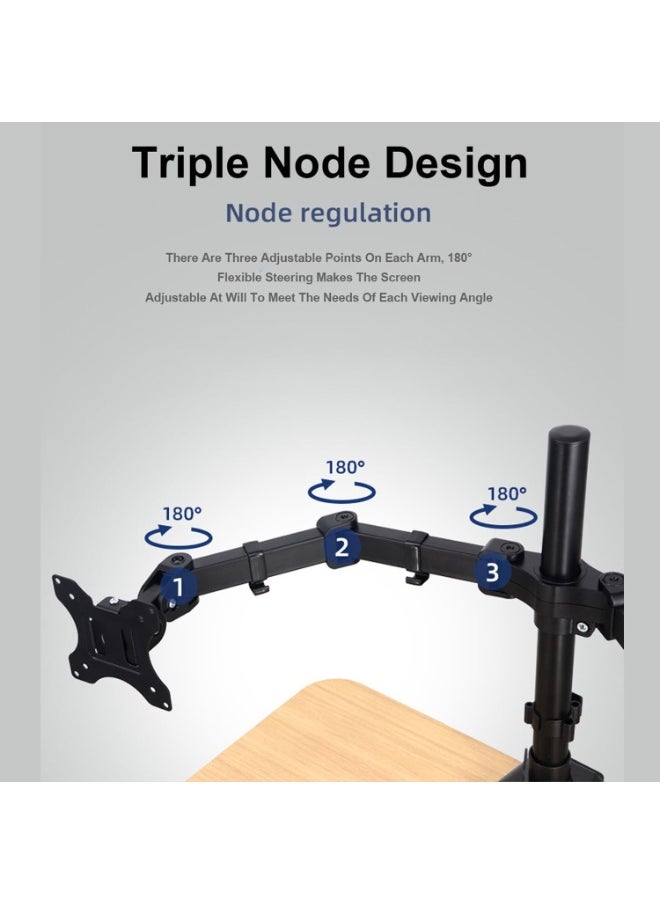 Generic FH Flash Hawk Dual Monitor Stand, Holds Up to 2 Monitors up to 32 Inch, VESA 75x75/100x100mm, Each Arm Supports 9Kg – Home Office Monitor Mount  - Image 3