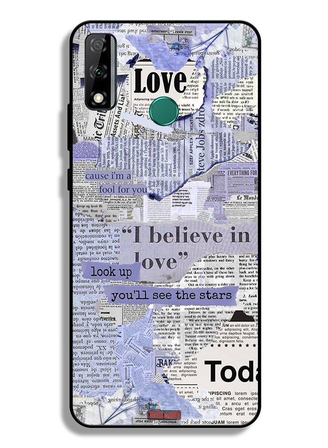 Tolwak Huawei Y8s Protective Case Cover Newspaper Pieces - Image 2