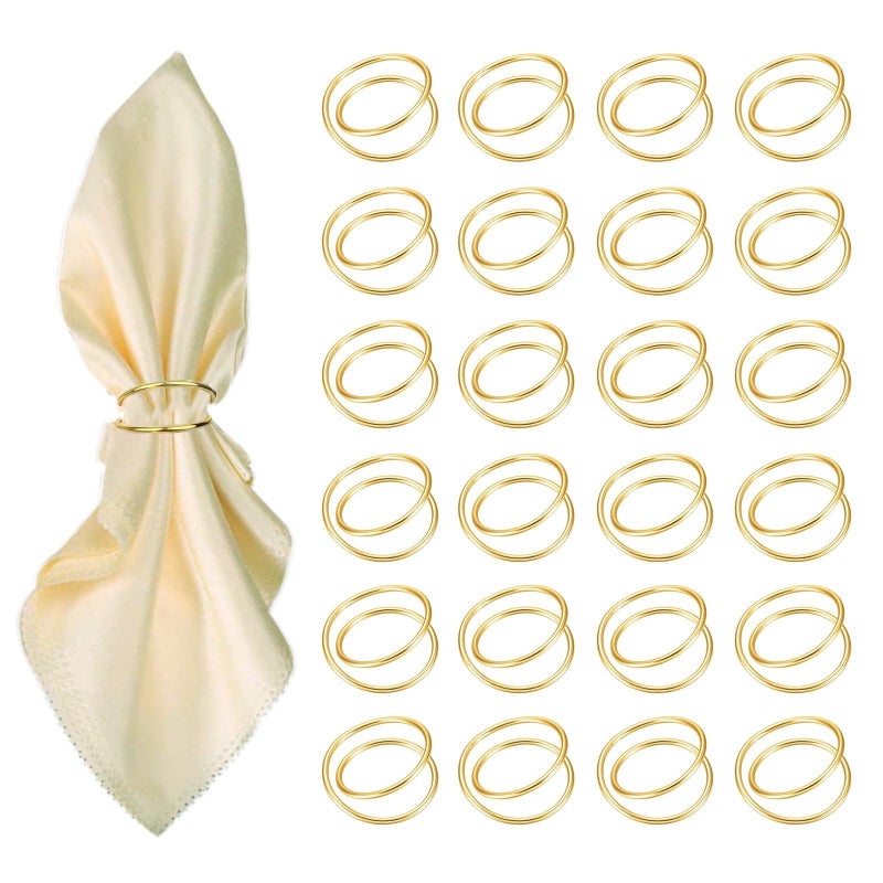 Gold Napkin Rings24 PCS Metal Spiral Napkin RingsSpiral Napkin Holders Buckles for Family Dinner Wedding PartyTable Decorations