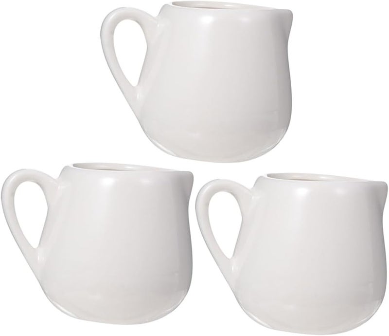 SECFOU 3pcs Ceramic Sauce Spoon Mini Milk Jugs 7 5X6X5cm Kitchen Creamer Containers Comfort Grip Handle - Image 2