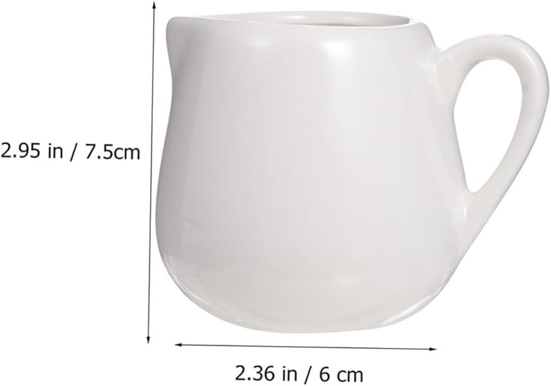 SECFOU 3pcs Ceramic Sauce Spoon Mini Milk Jugs 7 5X6X5cm Kitchen Creamer Containers Comfort Grip Handle - Image 3
