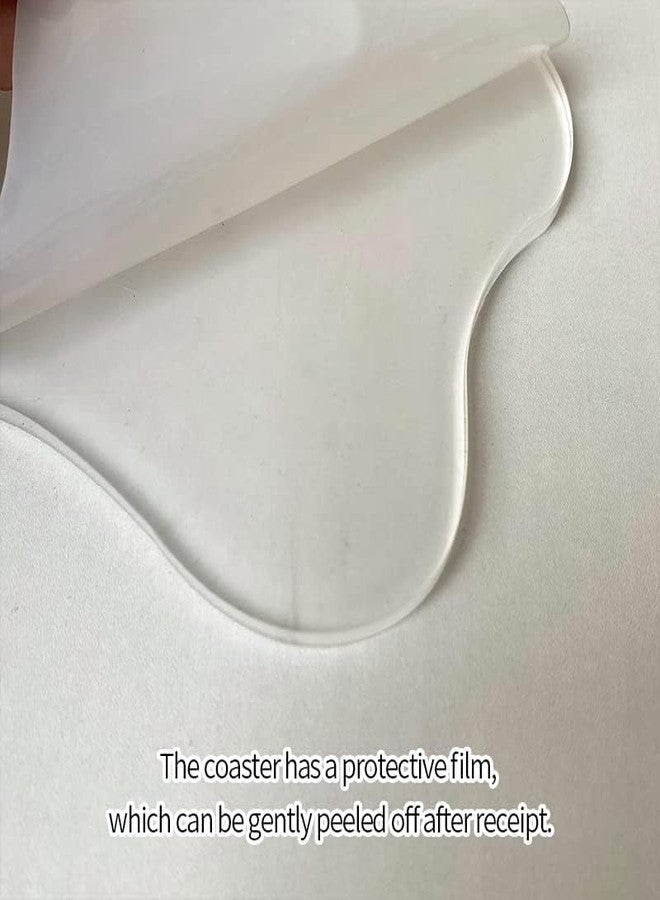 ميا طقم من قطعتين من قواعد أكواب الأكريليك، قواعد أكواب غير منتظمة، قواعد أكواب مشروبات أكريليك لغرفة الطعام وغرفة المعيشة والفناء وطاولة القهوة (شفافة) - Image 5