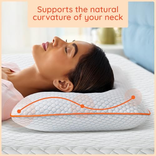 Sleepyhead Yawn 360 Soft Sense Cooling Gel Memory Foam Pillow - Orthopedic Neck Pain Relief, Spine Support | Temperature Regulating, Breathable | 24 x 16 Inch | White | 1 Year Warranty - Image 5