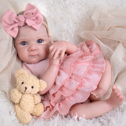 Aori Reborn Baby Dolls Girl 20 Realistic Newborn Girl Lifelike Poseable Vinyl Baby Doll with Feeding Outfit Set Weighted Body for Cuddling Gift for Collectors Kids 3 - Image 1
