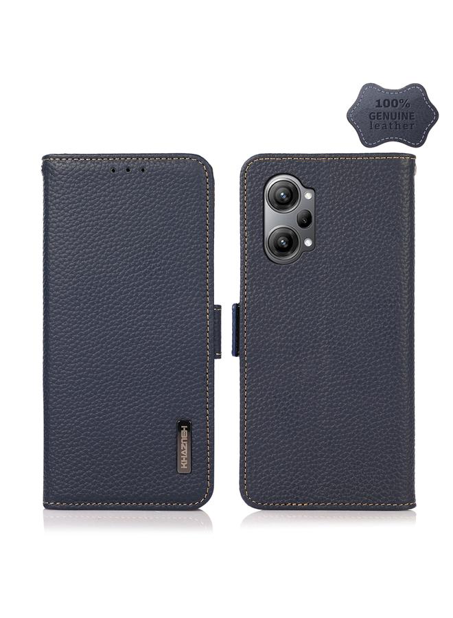 اس-توب جراب هاتف OPPO K10 Pro 5G KHAZNEH من الجلد الطبيعي الليتشي المغناطيسي الجانبي بتقنية RFID - Image 1