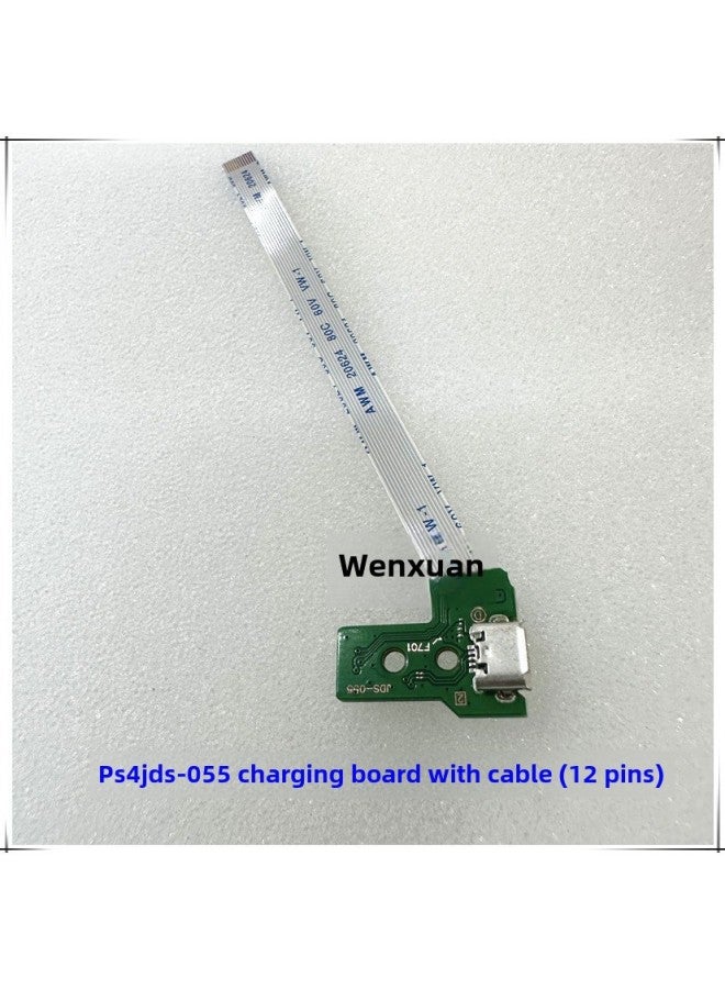 PS4 Handle Breathing Light Charging Triangle Small Plate PS4 Handle Charging Interface PS4 Handle Charging Socket-Product Color:PS4 (12 Pin Charging Cable)