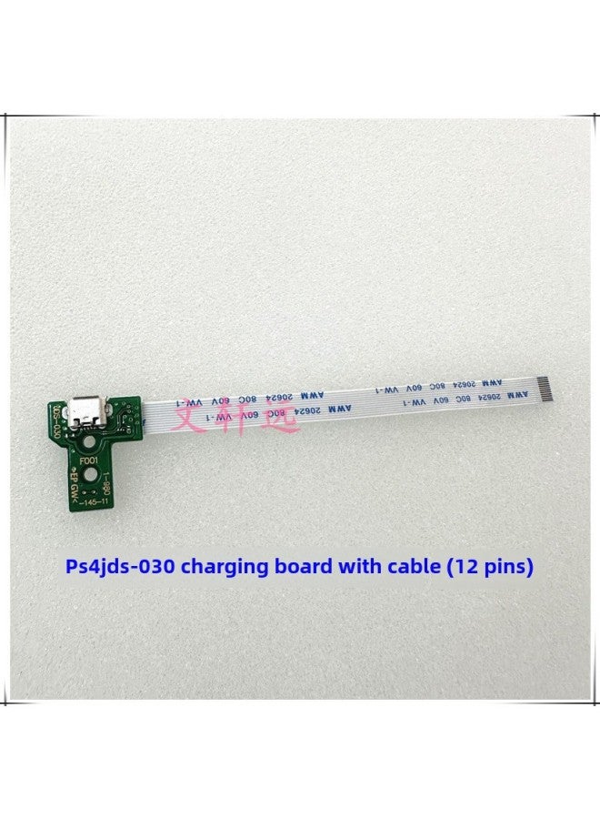PS4 Handle Breathing Light Charging Triangle Small Plate PS4 Handle Charging Interface PS4 Handle Charging Socket-Product Color:PS4 (12 Pin Charging Cable)