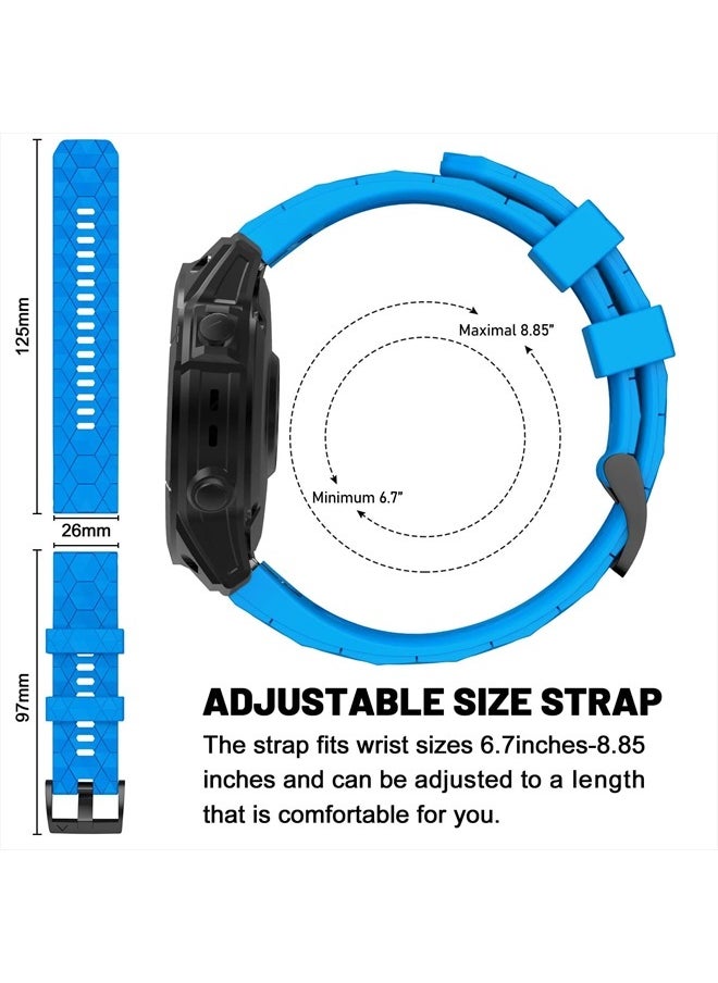 Compatible with Garmin Fenix 7X Band 26mm Width Soft Watch Straps Sport Bands Replacement for Fenix 7X/Fenix 6X/Fenix 6X Pro/Fenix 5X/Fenix 5X Plus/Fenix 3/Fenix 3 HR Smartwatches