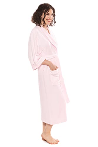 TexereSilk Women's Luxury Terry Cloth Bathrobe - NEW & IMPROVED FABRIC (Barely Pink, Small/Medium) - Image 4