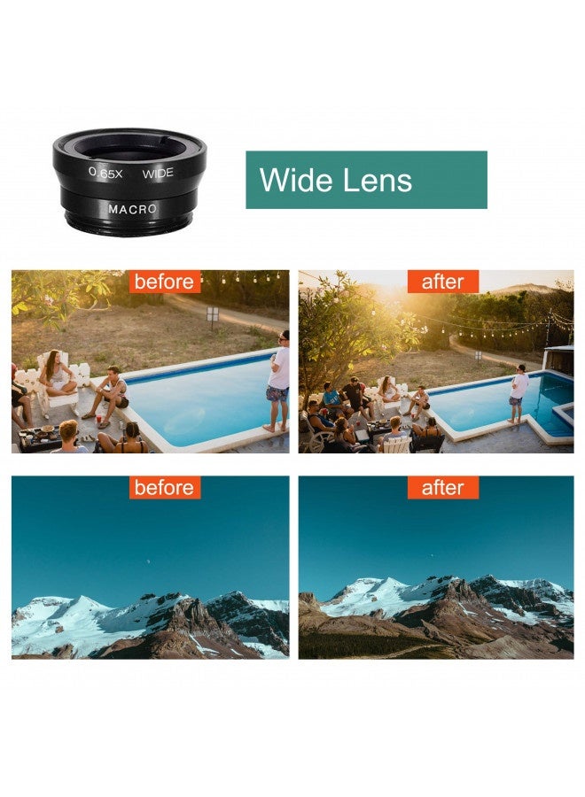 Ailun Phone Lens,By Ailun,3 In 1 Clip On 180 Degree Fish Eye Lens+0.65X Wide Angle+10X Macro Lens,Universal Hd Camera Lens Kit For Mobile Phone,Cellphone,Smart Phone - Image 4