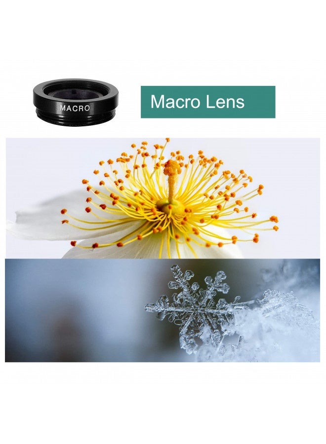 Ailun Phone Lens,By Ailun,3 In 1 Clip On 180 Degree Fish Eye Lens+0.65X Wide Angle+10X Macro Lens,Universal Hd Camera Lens Kit For Mobile Phone,Cellphone,Smart Phone - Image 1