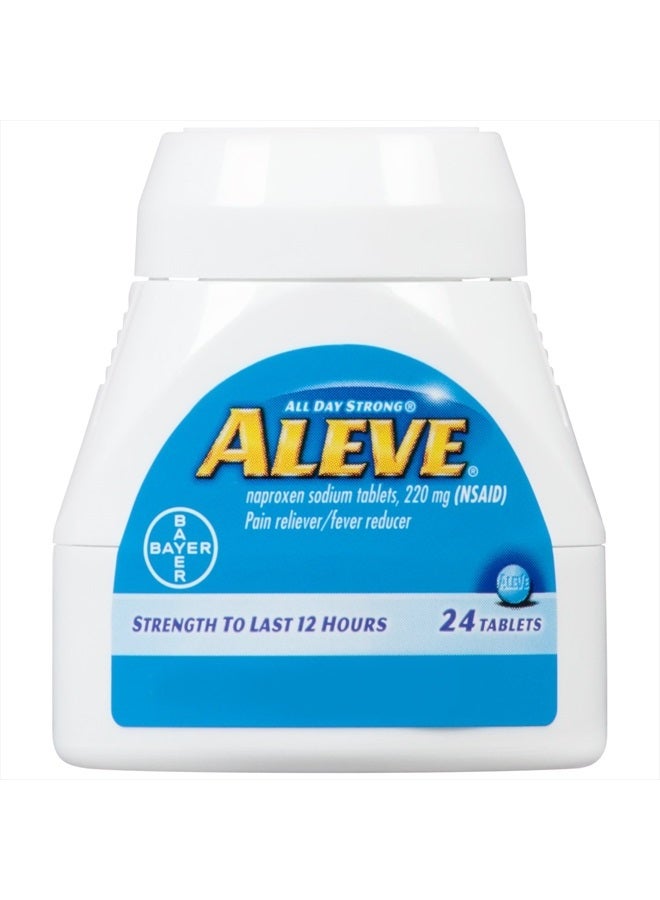 Aleve أقراص تحتوي على نابروكسين صوديوم، 220 ملغ (NSAID) مسكن للألم/مخفض للحمى، 24 حبة، زرقاء - Image 4