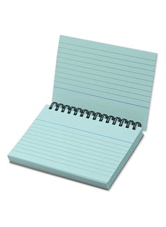 FIS FIS Ruled Record Card 180 Gsm 5X3 Inch Double Loop Spiral 50 Sheets Blue -FSIC53-180SPBL  - Image 1