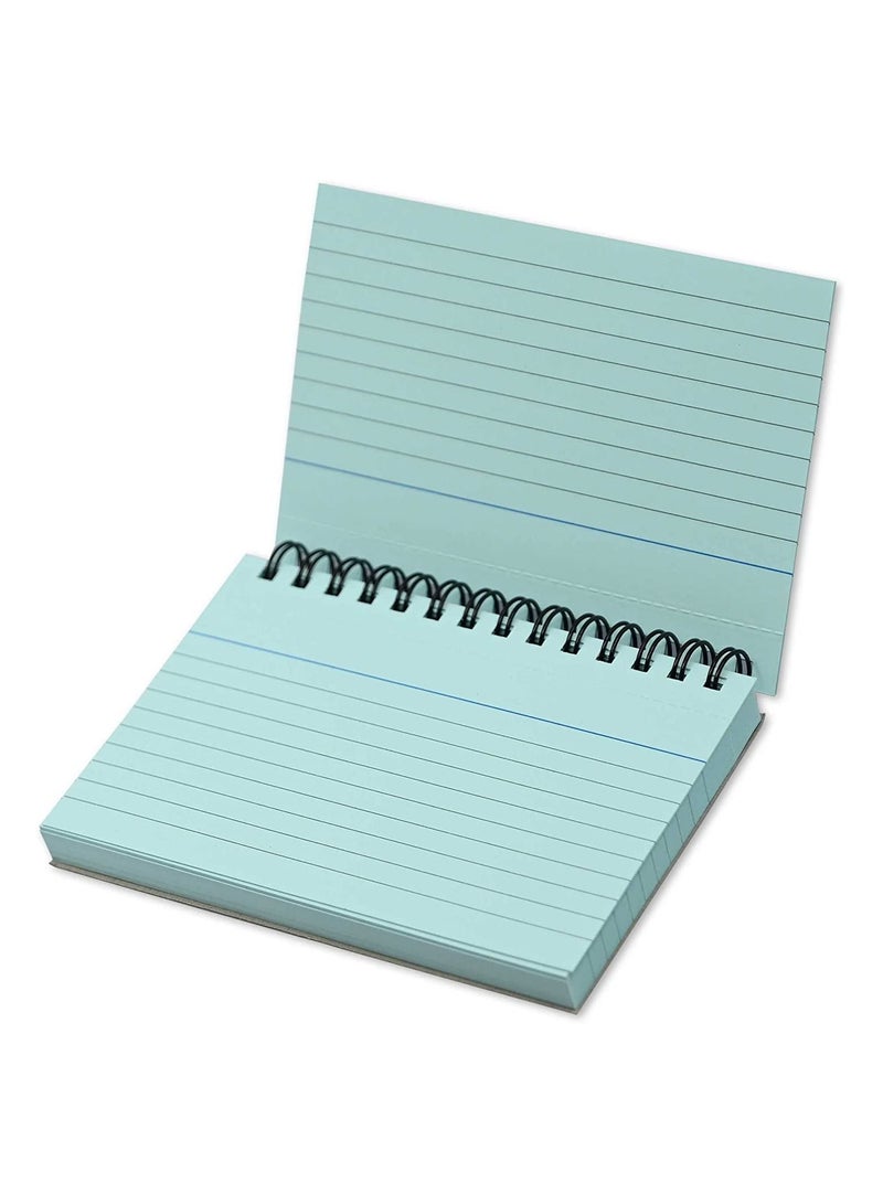FIS FIS Ruled Record Card 180 Gsm 5X3 Inch Double Loop Spiral 50 Sheets Blue -FSIC53-180SPBL  - Image 1