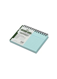 FIS FIS Ruled Record Card 180 Gsm 5X3 Inch Double Loop Spiral 50 Sheets Blue -FSIC53-180SPBL  - Image 3