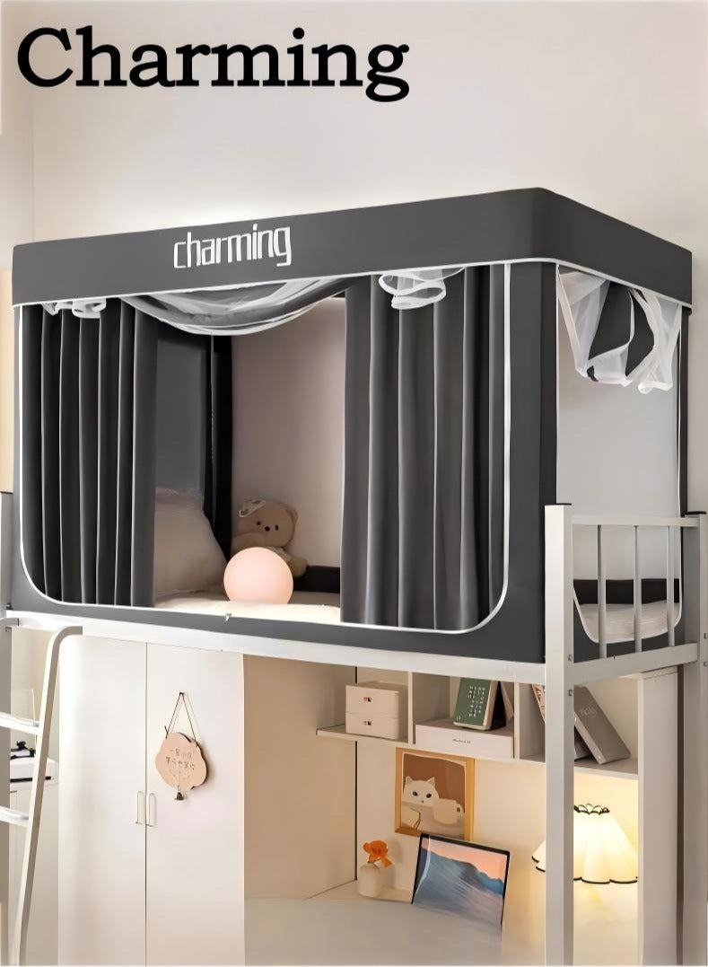 Charming Bed Canopy Tents Curtain Blackout Curtain Single Bed Tent Curtain Student Shading Cloth Bed Canopy Mosquito Net Student Sleep Privacy Protection - Image 1