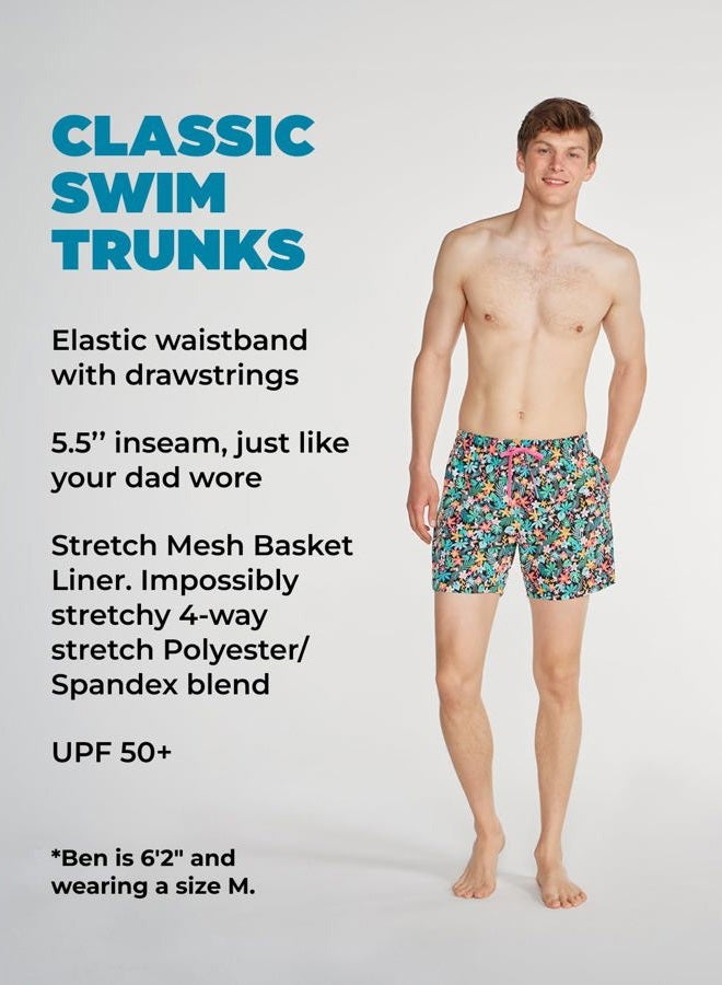 Chubbies Men's Swim Trunks, Stretch Swimming Board Shorts, 5.5” Inseam, The Bloomerangs, M Short - Image 4