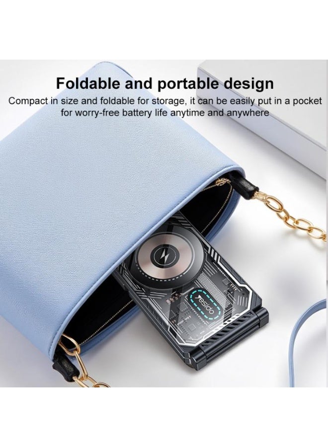 يسيدو محطة شحن لاسلكية مغناطيسية قابلة للطي 3 في 1 من Yesido DS25 (أسود) - Image 4