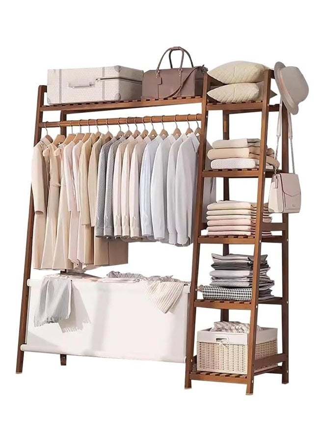 NKX Multi-Function Bamboo Storage Ladder – 130cm Organizer for Daily Essentials - Image 1