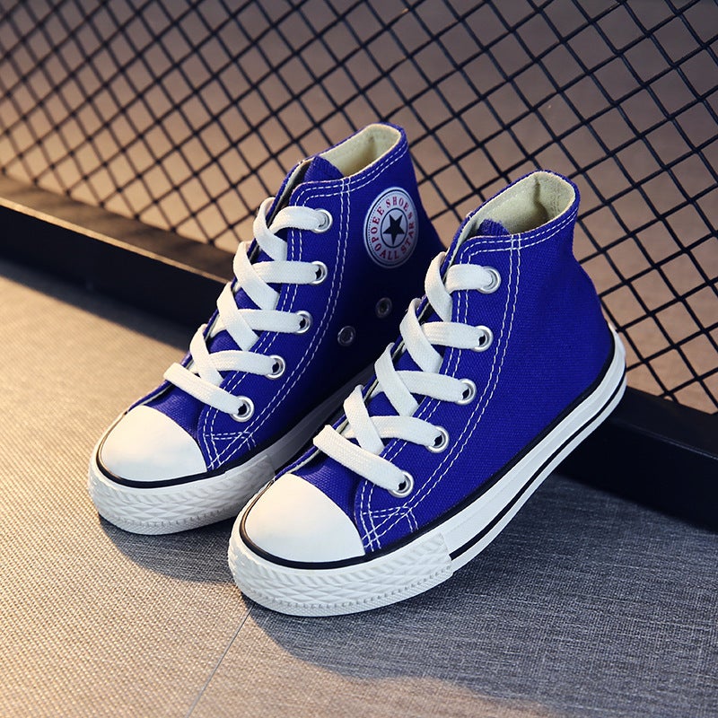 Opoee Kidsren's Shoes 2025 Spring Style Lace-Up High-Top Canvas Shoes for Boys and Girls, Baby Casual Sneakers 8008 for Infants and Toddlers - Image 1