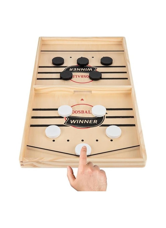 INFLUX INFLUX Large Sling Puck Game -Foosball Winner Board Game-Rapid Sling Table Battle- High-Speed Wooden Hockey Table Game for Adults, Kids, and Family Fun  - Image 1