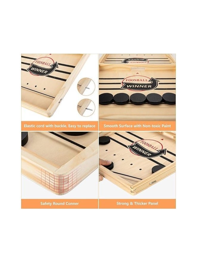 INFLUX INFLUX Large Sling Puck Game -Foosball Winner Board Game-Rapid Sling Table Battle- High-Speed Wooden Hockey Table Game for Adults, Kids, and Family Fun  - Image 2