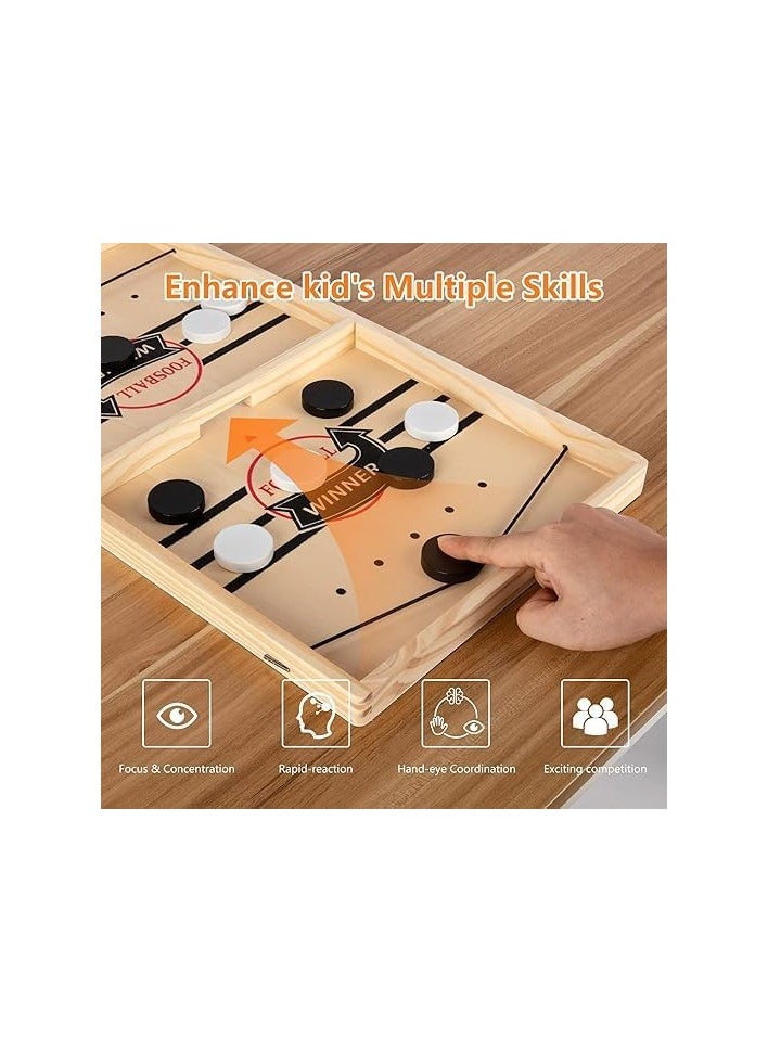 INFLUX INFLUX Large Sling Puck Game -Foosball Winner Board Game-Rapid Sling Table Battle- High-Speed Wooden Hockey Table Game for Adults, Kids, and Family Fun  - Image 3
