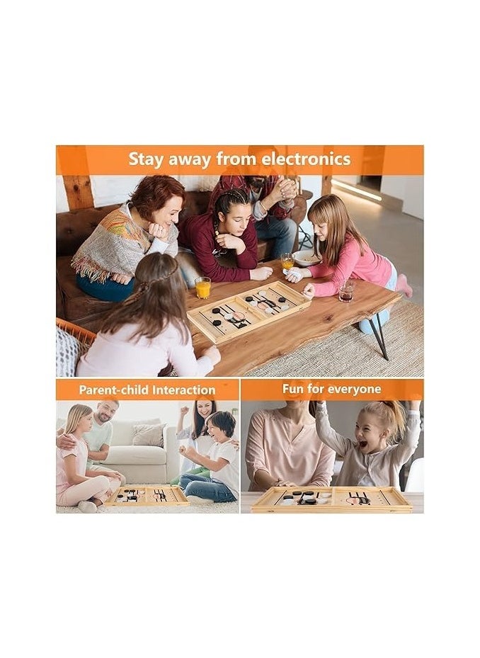 INFLUX INFLUX Large Sling Puck Game -Foosball Winner Board Game-Rapid Sling Table Battle- High-Speed Wooden Hockey Table Game for Adults, Kids, and Family Fun  - Image 5