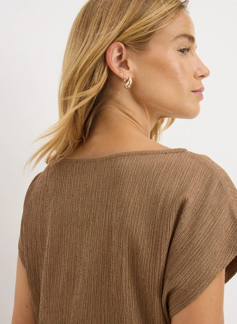 Matalan Rust Textured Co-Ord T-Shirt