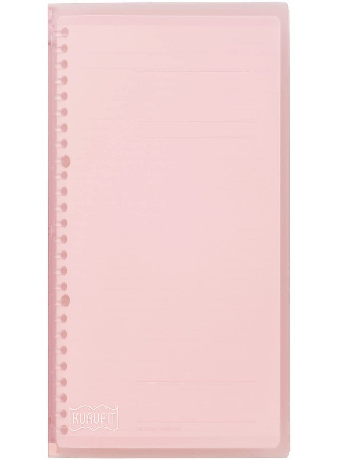 Maruman KURUFIT 26‑Ring Binder with Colorful Flexible Translucent Cover, B5 Size, 7.17" x 10.12", Holds up to 60 Pages / 120 Sheets, Light Pink, Made in Japan - Image 2