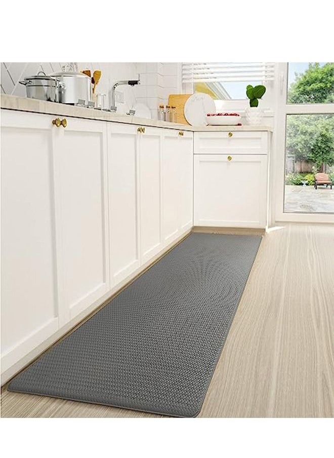Generic - Anti Fatigue Kitchen Mat Waterproof PVC Kitchen Rugs Non Slip Washable Heavy Duty Kitchen Runner Easy Clean Kitchen Floor Mat Oil Resistant (Grey 44x150cm) - Image 1