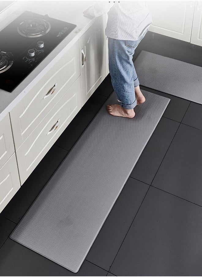 Generic - Anti Fatigue Kitchen Mat Waterproof PVC Kitchen Rugs Non Slip Washable Heavy Duty Kitchen Runner Easy Clean Kitchen Floor Mat Oil Resistant (Grey 44x150cm) - Image 1