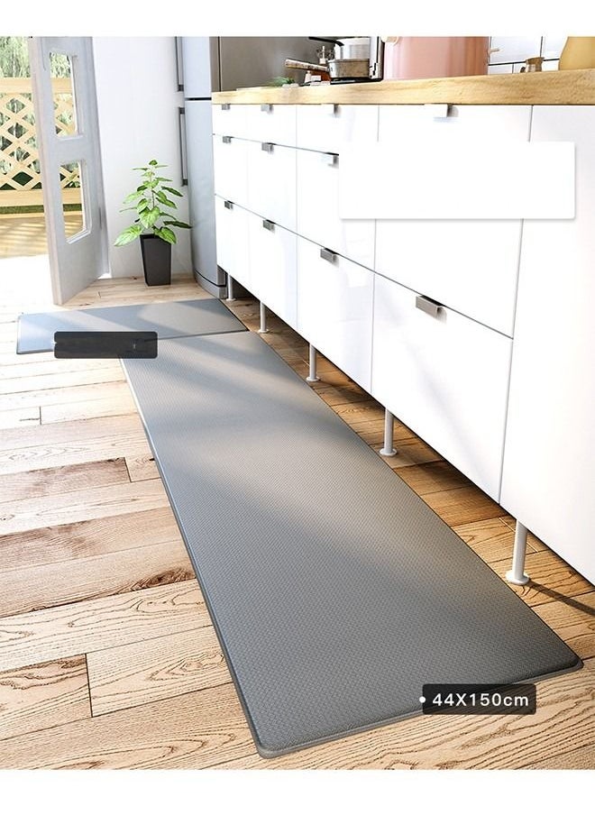 Generic - Anti Fatigue Kitchen Mat Waterproof PVC Kitchen Rugs Non Slip Washable Heavy Duty Kitchen Runner Easy Clean Kitchen Floor Mat Oil Resistant (Grey 44x150cm) - Image 1