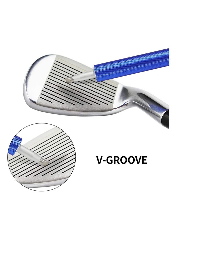 Generic Golf Clean Tool Set, Golf Club Groove Sharpener, Re-Grooving Cleaning Tool for Wedges Irons with Magnetic Connection Design (Blue)  - Image 3