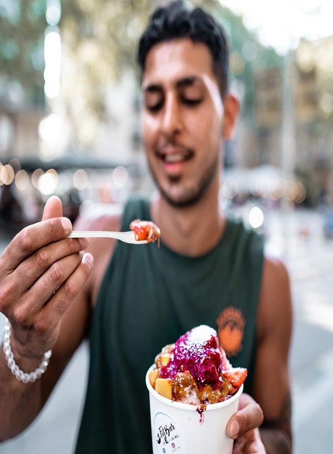 Romooa 150 Pieces White Plastic Sundae Spoons 7.2 Inch Disposable Utensils Ice Cream Spoons with Long Handle for Milkshakes, Tea and Floats, Stirring Cocktails and Tall Iced Beverages - Image 5